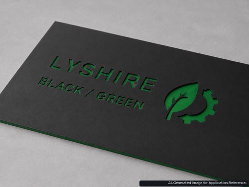 LYS-7078 matte black green core engraving plastic sheet with recessed green identification