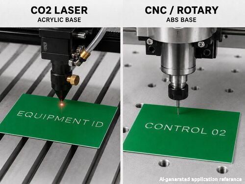 LYS-8311 in separate CO2 laser acrylic and CNC rotary ABS gloss green white configurations