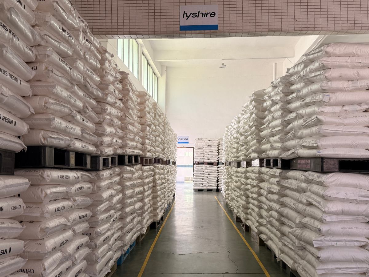 ABS raw material storage at the LYSHIRE factory